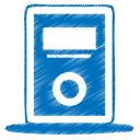 Blue mp3 player icon