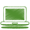 Green laptop icon