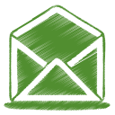 Green mail open icon