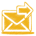 Yellow-mail-send icon