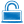Blue unlock icon