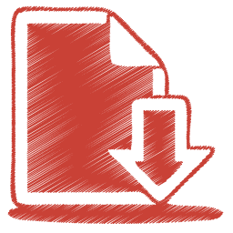 Red document download icon