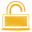 Yellow unlock icon