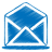 Blue mail open icon