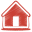 Red home icon