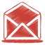 Red mail open icon