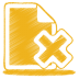 Yellow-document-cross icon