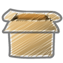 Scribble box open icon
