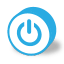 Button round power icon
