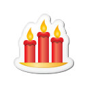 Xmas sticker candles icon