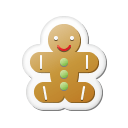 Xmas sticker gingerbread icon