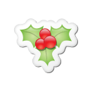 Xmas sticker mistletoe icon