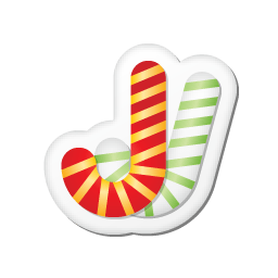 Xmas sticker candy cane icon