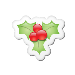 Xmas sticker mistletoe icon