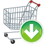 Shopping cart down icon