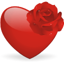 Heart and rose icon