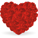 Heart-of-roses icon