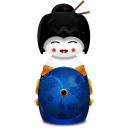Geisha Japan blue icon
