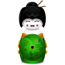 Geisha Japan green icon