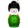 Geisha-Japan-green icon