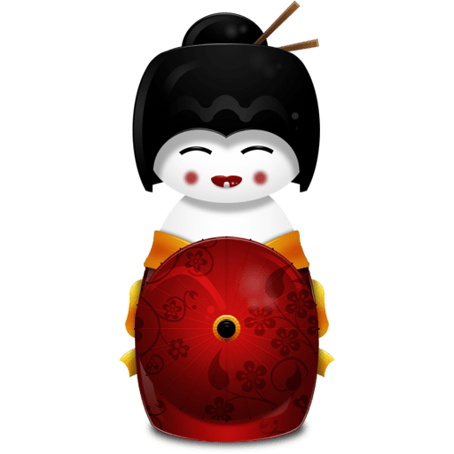 Geisha-Japan-red icon