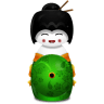 Geisha-Japan-green icon
