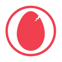 Eggs allergy red icon