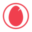 Eggs allergy red icon