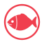 Fish allergy red icon
