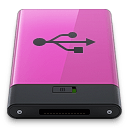 Pink USB B icon
