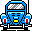 Blue bug back icon