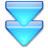 Action-arrow-blue-double-down icon
