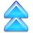 Action arrow blue double up icon