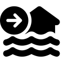 Font Awesome House Flood Water Circle Arrow Right icon