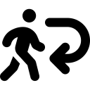 Font Awesome Person Walking Arrow Loop Left icon
