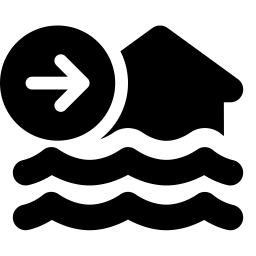 Font Awesome House Flood Water Circle Arrow Right icon