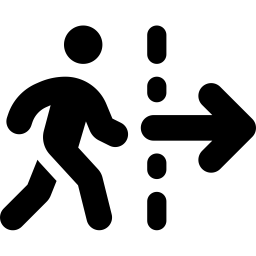Font Awesome Person Walking Dashed Line Arrow Right icon