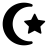 Font Awesome Star and Crescent icon