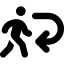 Font Awesome Person Walking Arrow Loop Left icon