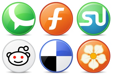 Circle Social Bookmark Icons