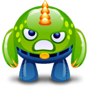 Green monster happy icon