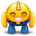 Yellow-monster-happy icon