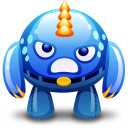 Blue monster angry icon