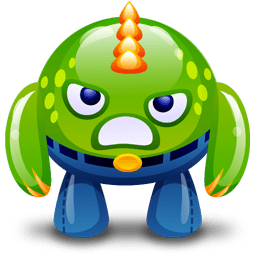 Green monster angry icon
