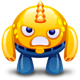 Yellow monster angry icon