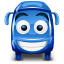 Bus blue icon