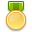 Medal gold green icon