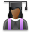 User student female black icon