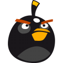 Angry bird black icon