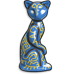 Blue cat icon - Free blue animal icons